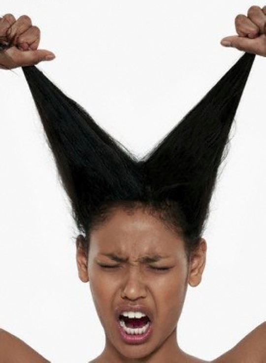 Female pulling hair Hair by Sisi Bryanston, Johannesburg